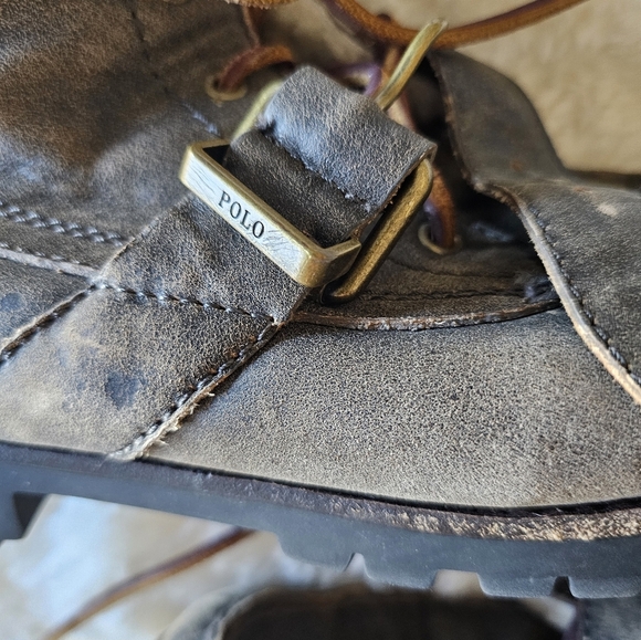 Rangers AVIATION Mens Brown Ralph Lauren Boots 100% Leather 10.5D - Picture 3 of 9